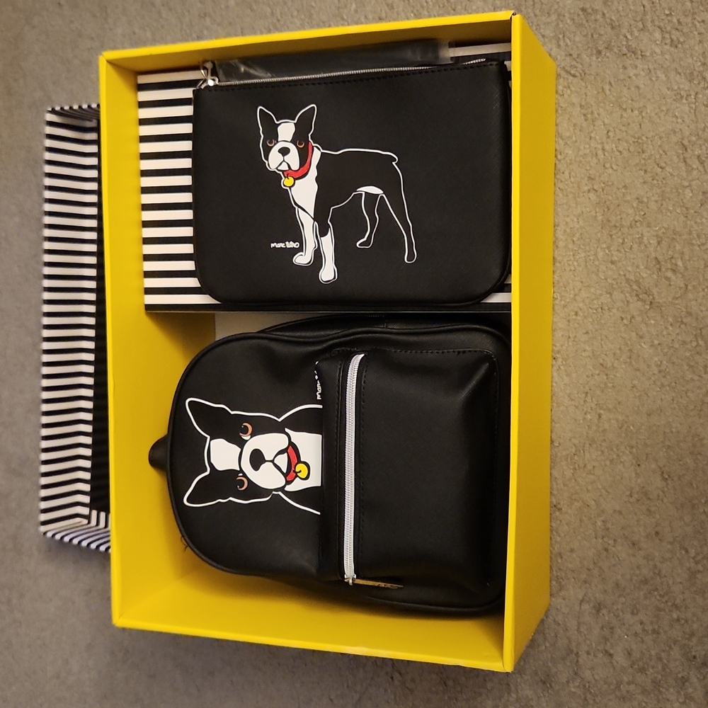 Marc Tetro Boston Terrier Backpack Wristlet SET